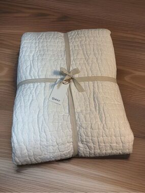 Quince European Linen Cotton Stitch Quilt - Full/Queen - White